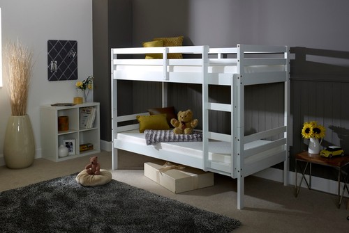 Durham white wooden bunk bed - durham,
