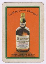 Robert McNish Scotish Whisky.Vintage Single Wide Playing Card