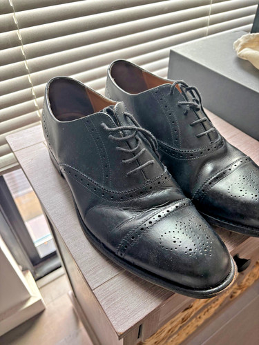 Barker oxford black leather - black,
