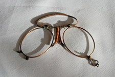 Antique rose gold colour framed Pince Nez Glasses / Spectacles - 4g