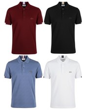 Lacoste Men's Polo Shirt Pique Cotton Short Sleeve Stripe Collar Slim Fit