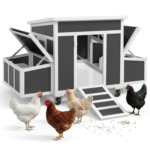 Wooden chicken coop with - wooden,