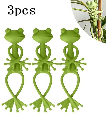 3pcs frog plant support - frog,