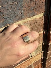 Men gold signet ring - gold,