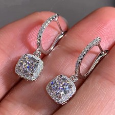 4 Ct Lab-Created Diamond 925 Sterling Silver Elegant Drop Dangle Earrings