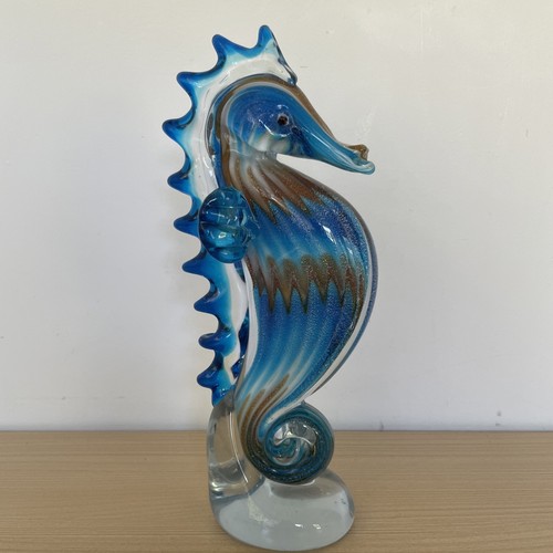 Glass seahorse ornament - glass,