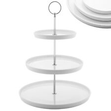 3 Tier White Ceramic Cake Stand Porcelain Round Display with Gift Box NY5