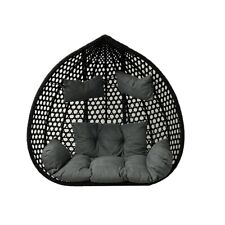 Double Hanging Egg Chair Black & Grey Cushions ONLY (No Stand Included)