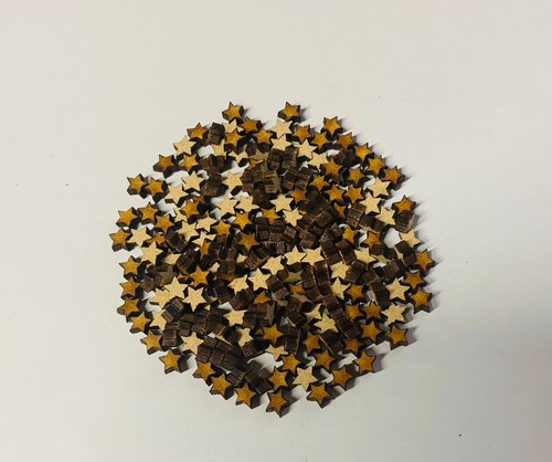 Wooden 100x stars - 10mm, mdf