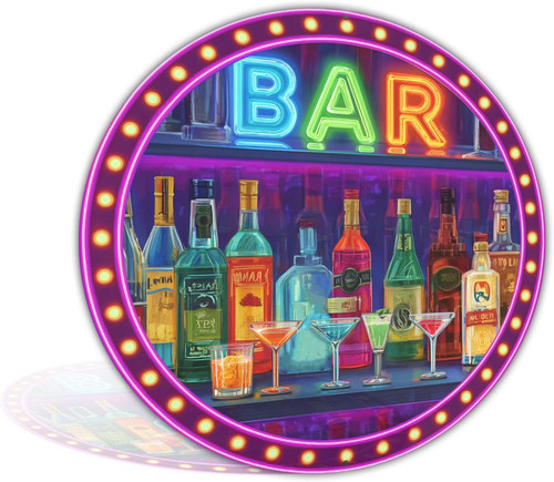 Vintage bar neon - sign, wall