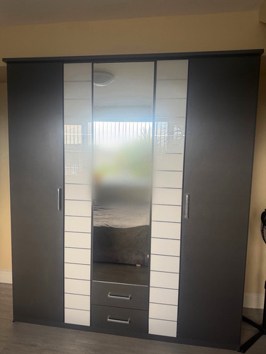 Door mirrored wardrobe - 3, door,