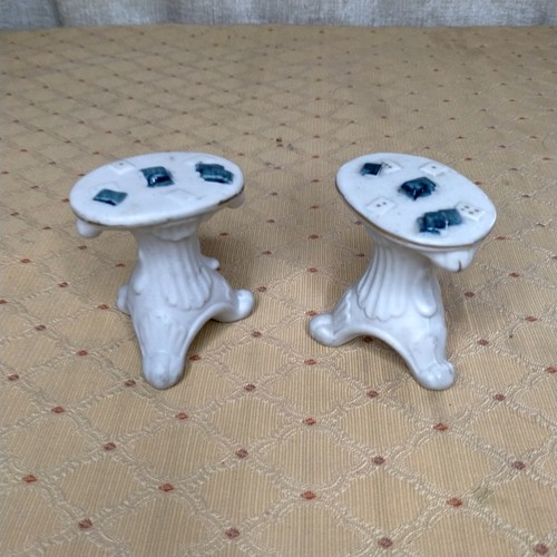 Pair ceramic victorian card - pair,