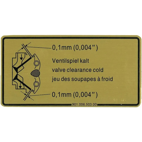Sticker valve clearance - valve,