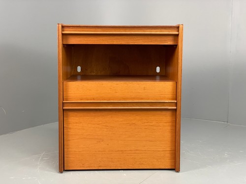 Vintage teak record cabinet - record,