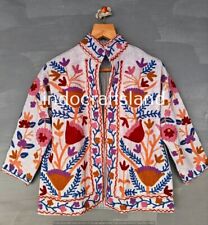 Indian Women's Jacket Clothing Jackets 100%Cotton Suzani Floral Print Jacket Art