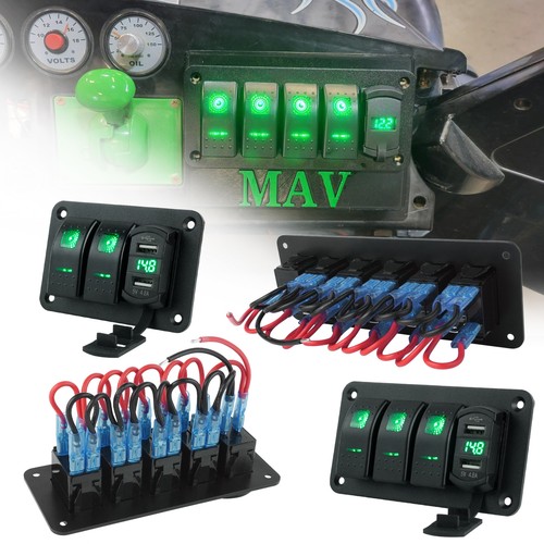 Gang green led rocker - 2/3/4/5,