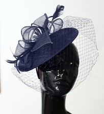 Saucer Sinamay Headband Fascinator Wedding Ascot Hat Hatinator Birdcage Veil