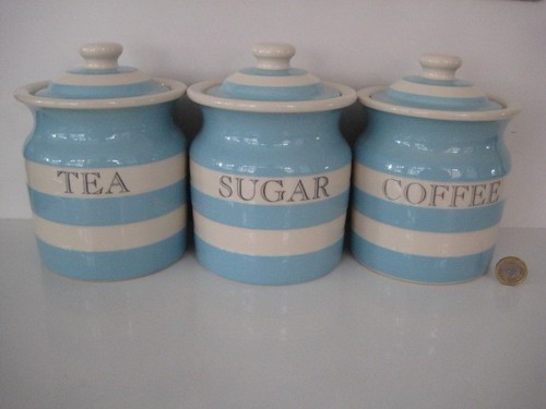 Green cornishware baby - 3x,