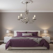 SATIN CHROME 5-ARM CANDLE