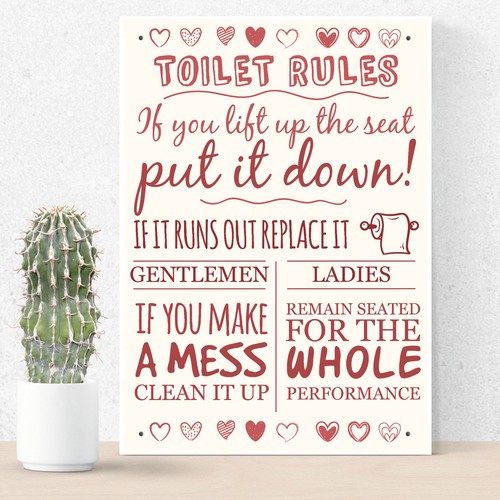 Toilet rules shabby chic - shabby,
