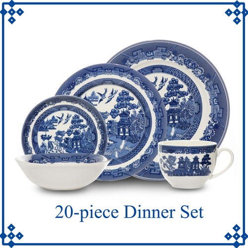 Blue willow pcs dinner set - 20-pcs,