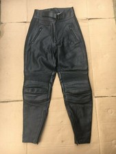 BELSTAFF Ladies Leather Motorbike Motorcycle Trousers UK 10 = 28" Waist  (C34#7)