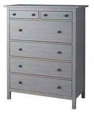 IKEA HEMNES Chest of 6 drawers, grey stained, 108x131 cm
