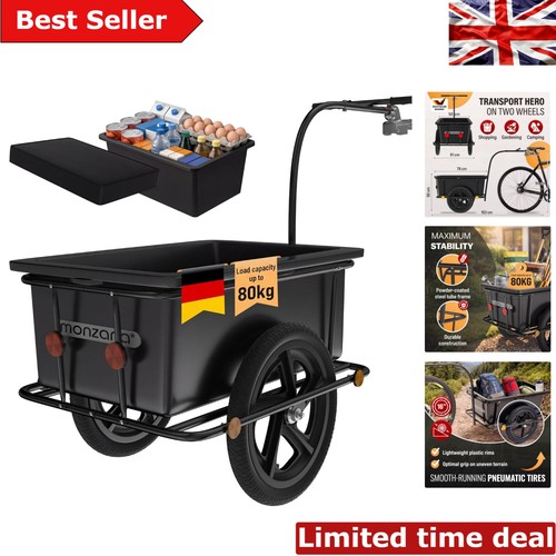 90l black bicycle trailer - black,