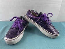 Vans Off The Wall OTW Sneakers Women 5M Shoes Purple Sequin Skateboard Trainers