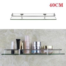 Tempered Glass 6MM Wall Mounted Bathroom Shelf Floating Storage Rack 40,50,60CM