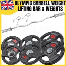 4FT Olympic Barbell EZ Curl Bar 2" Gym Training Lifting included Weight Plates