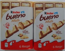 (€42,31/kg) 12 Bars Kinder Bueno White White Chocolate Biscuit Milk Cream Waffles