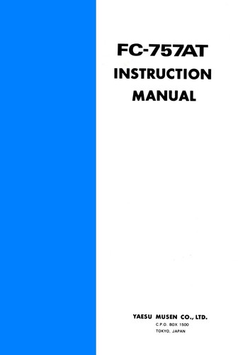 Yaesu 757at instruction - yaesu, fc-757at