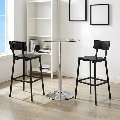 2pcs black bar stools kitchen - black,