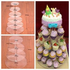 Display Tower 3 4 5 6 7 Tier Clear Acrylic Cupcake Stand Wedding Birthday Stands