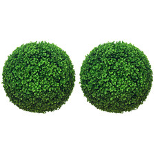 HOMCOM 2-Pc Artificial Topiary Balls, Indoor/Outdoor, Refurbished