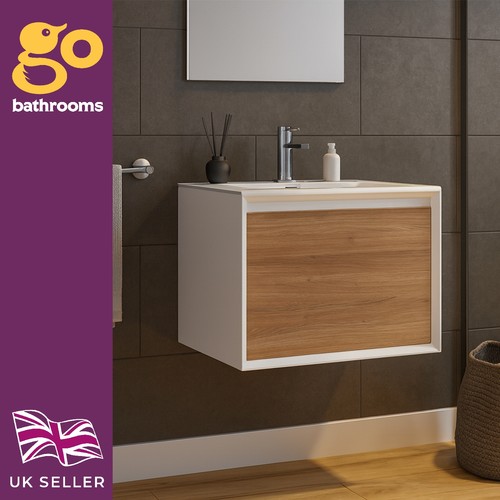 600 oak vanity unit wall - 600,