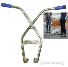 SILVERLINE KERB TONGS BRICK TONG KERBING STONE PAVING SLAB LIFTER 700MM 427540