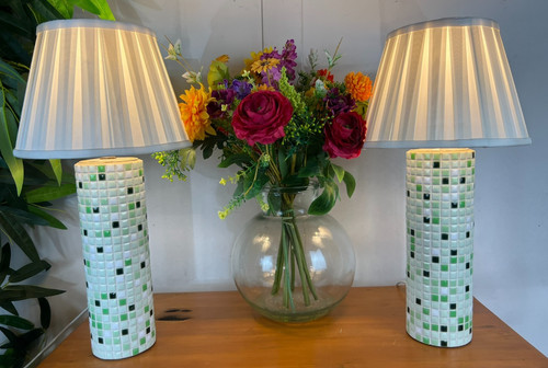 Pair vintage green white - vintage,