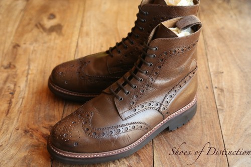 Grenson brown leather derby - brown,