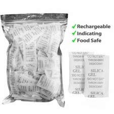 100 Packets 3g Grams Silica Gel Desiccant Pack Moisture Absorber Reusable