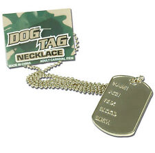 DOG TAG silver colour chain MILITARY ARMY FANCY DRESS
