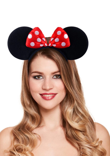 Mouse ear headband with - headband, red
