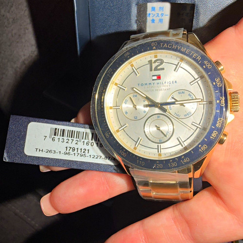 Tommy hilfiger 40mm gold - hilfiger, gold/blue