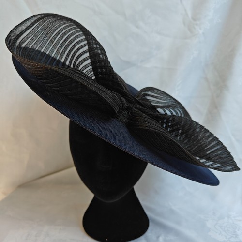 Navy blue black bow - blue,