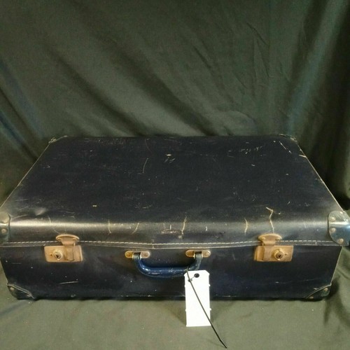 Vintage suitcase large blue - suitcase,
