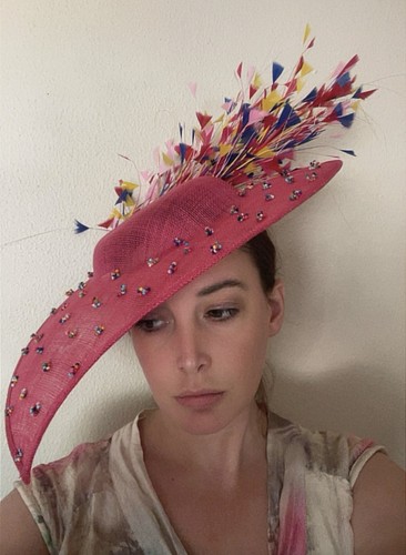 Large fuschia pink - large, fascinator