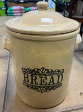 Vintage Moira Stoneware Pottery Bread Crock/ Bread Bin With Lid - As Found