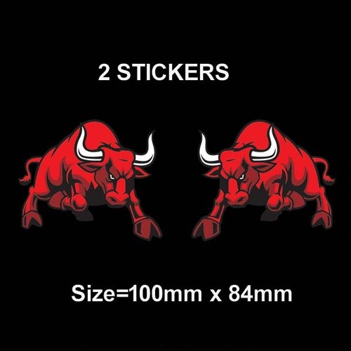 Red angry bull vinyl sticker - bull,