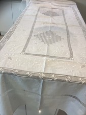 Stunning Large Vintage Threadwork Tablecloth 264  x 174 cm (B)